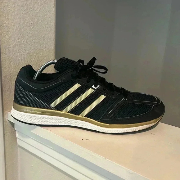 Adidas Mana RC Bounce Mens Size 10.5 Black&Gold Running Athletic Shoes AQ5444 - Picture 2 of 10